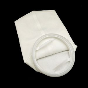 40 Micron Polyester Felt (PE) Liquid Filter Bag,Welded,Plastic “F” Flange Ring, Size #4-105*380mm