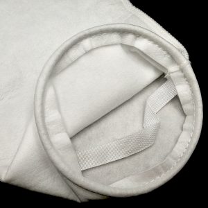 1 Micron Polyester Felt (PE) Liquid Filter Bag,Sewn,Stainless Steel Ring, Size #4-105*380mm